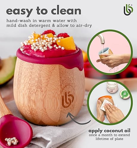 Miniatura 7 de bamboo bamboo Baby and Dinky - Vaso de bambú para niños pequeños, con borde de goteo de silicona para protección de dientes y encías, capacidad de