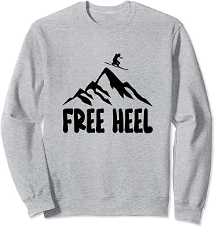 Telemark Skiing Free Heel Telemark Ski Mountains Skier Sweatshirt