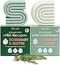 Kitsch Rosemary & Biotin Shampoo and Conditioner Set for Hair Growth - Strengthening, Thickening & Volumizing Shampoo and Conditioner Bar - Paraben, Sulfate & Silicone Free - Made in USA - 2 pack