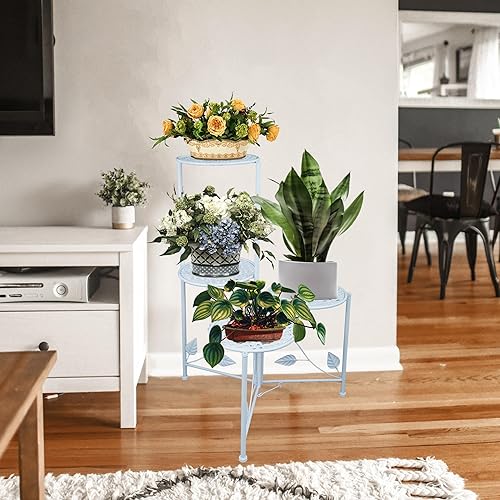 Miniatura 7 de NAKUPE Soporte para plantas para interiores y exteriores, 34 niveles de 30 pulgadas de alto, estantes de metal para macetas, organizador de plantas