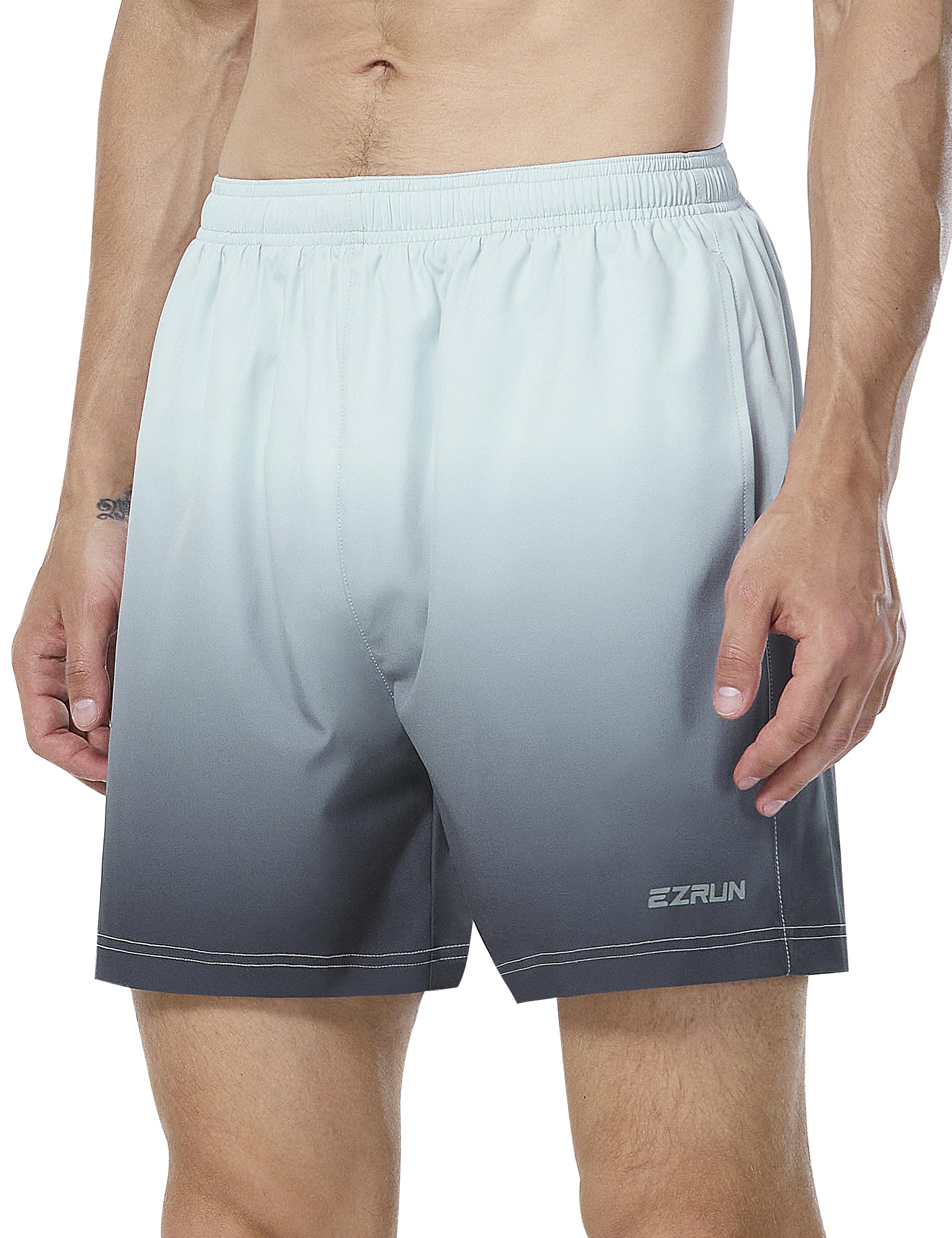 EZRUN Men's 5 Inches Running Workout Shorts Quick Dry Lightweight Athletic Shorts with Liner Zipper Pockets