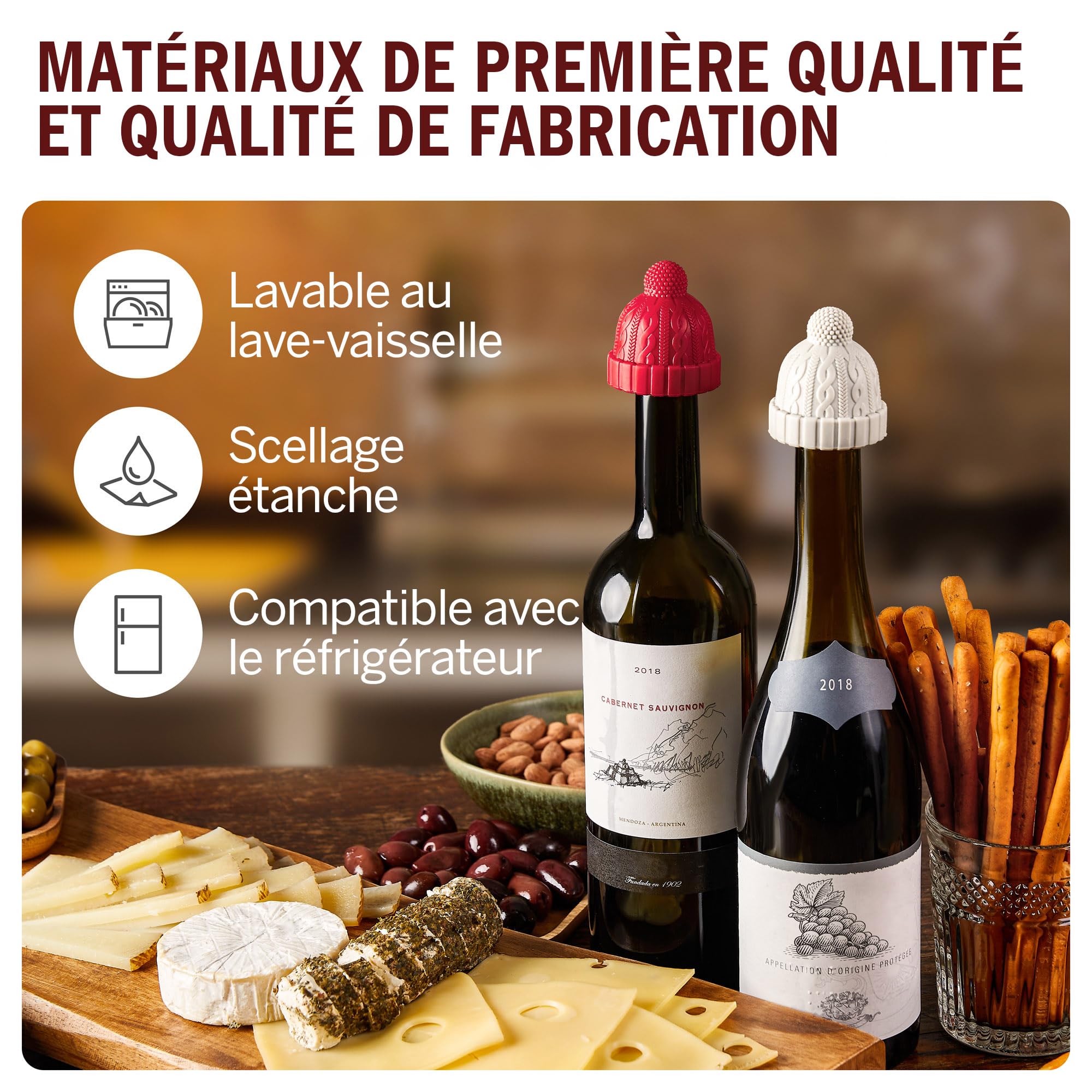 Bouchon Bouteille Décoratif Lot De 2 Bouchons De Bouteille De Vin Décoratifs - Design Diamants Rouge/transparent Vins Bourgogne Bouchon Bouteille Décoratif Lot De 2 Bouchons De Bouteille De Vin Décoratifs - Design Diamants Rouge/transparent Vins Bourgogne