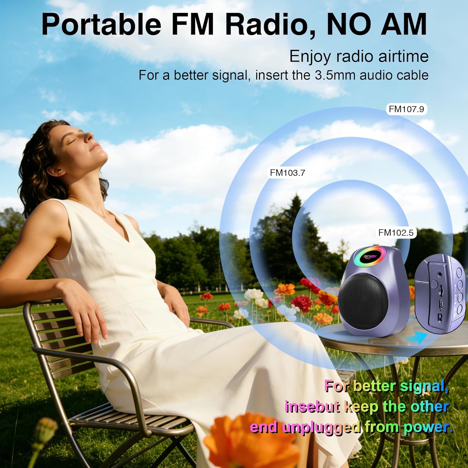 Portable Speaker Bluetooth,BT5.3 Outdoor Speaker with Lights,30W Clear Loud Stereo Sound 4000mAh Battery TWS Pairing Stocking Stuffers for Camping/Party/Beach,Gift Ideas (Purple)