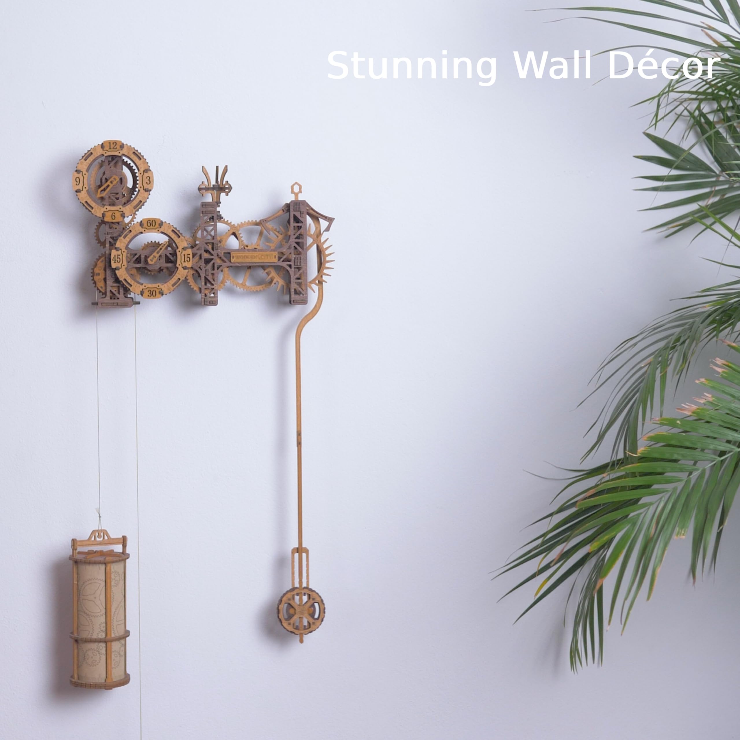 WOODEN.CITY Steampunk Gearworks 3D Holz Puzzle Uhr - DIY Wanduhr Modell Kit - Bauen Sie Ihr eigenes Uhrwerk Puzzle mit beweglichen Zahnrädern - 288 Teile Mechanische Uhr Baukasten für Erwachsene