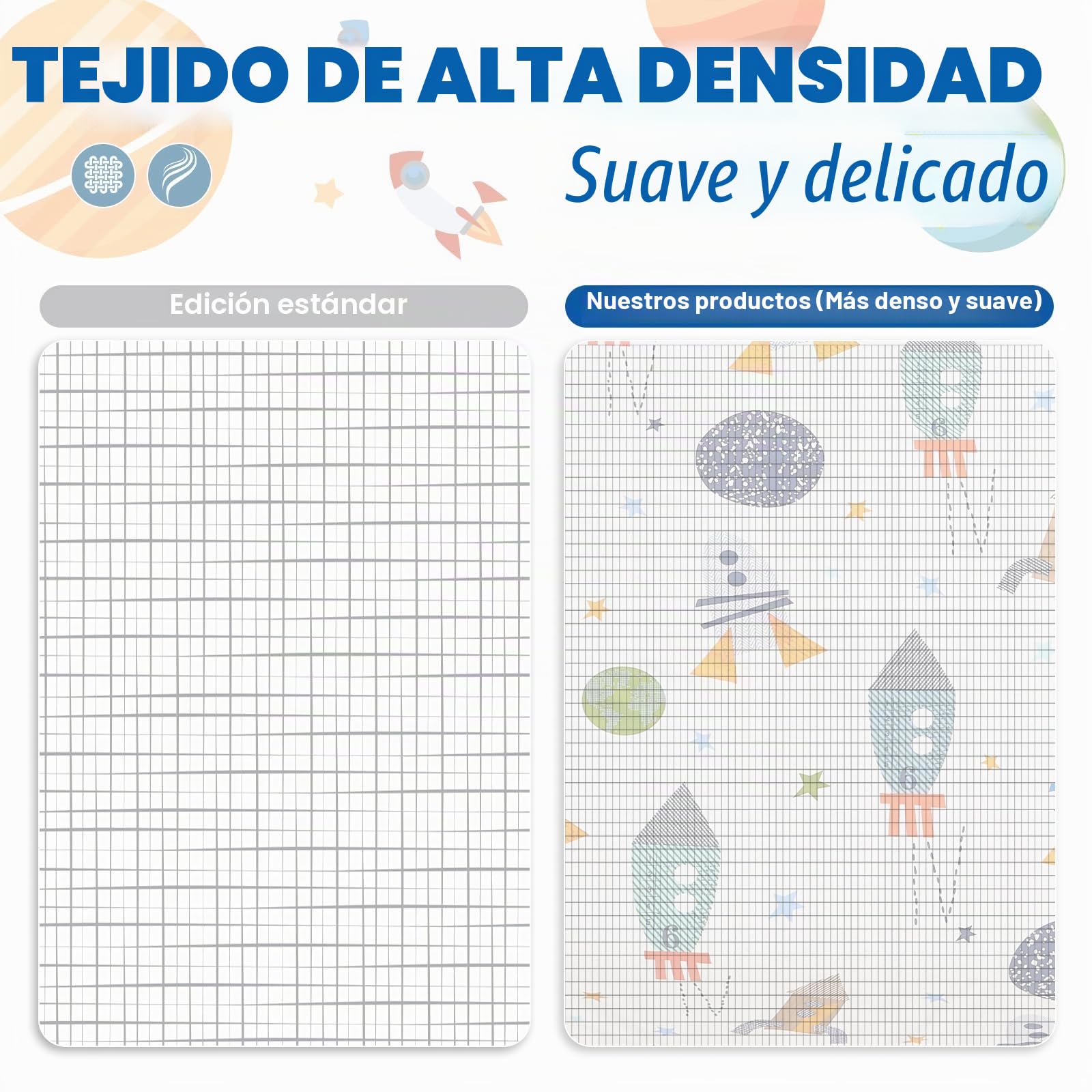 Qucover Juego de Cama para Niño Cama 105 Funda Nordica Infantil 155x220 cm,100% Algodón, Cama Individual, Reversible Diseño de Cosmos para Dormitorio de los Niños