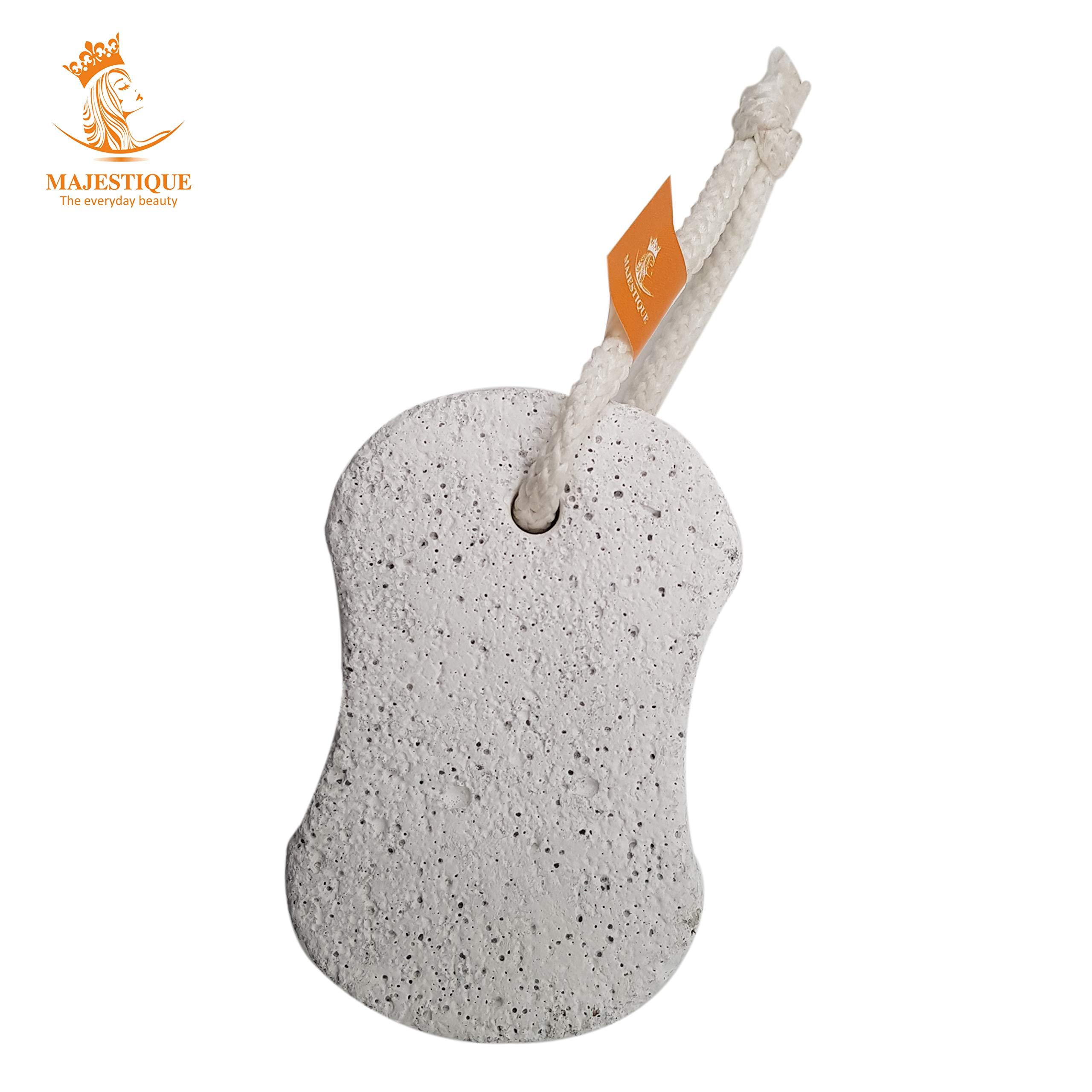 Majestique Natural Pumice Stone for Feet, Pedicure Tools Hard Skin Callus Remover for Feet and Hands - Natural Foot File Exfoliation to Remove Dead Skin, Heels, Elbows, Hands (White)