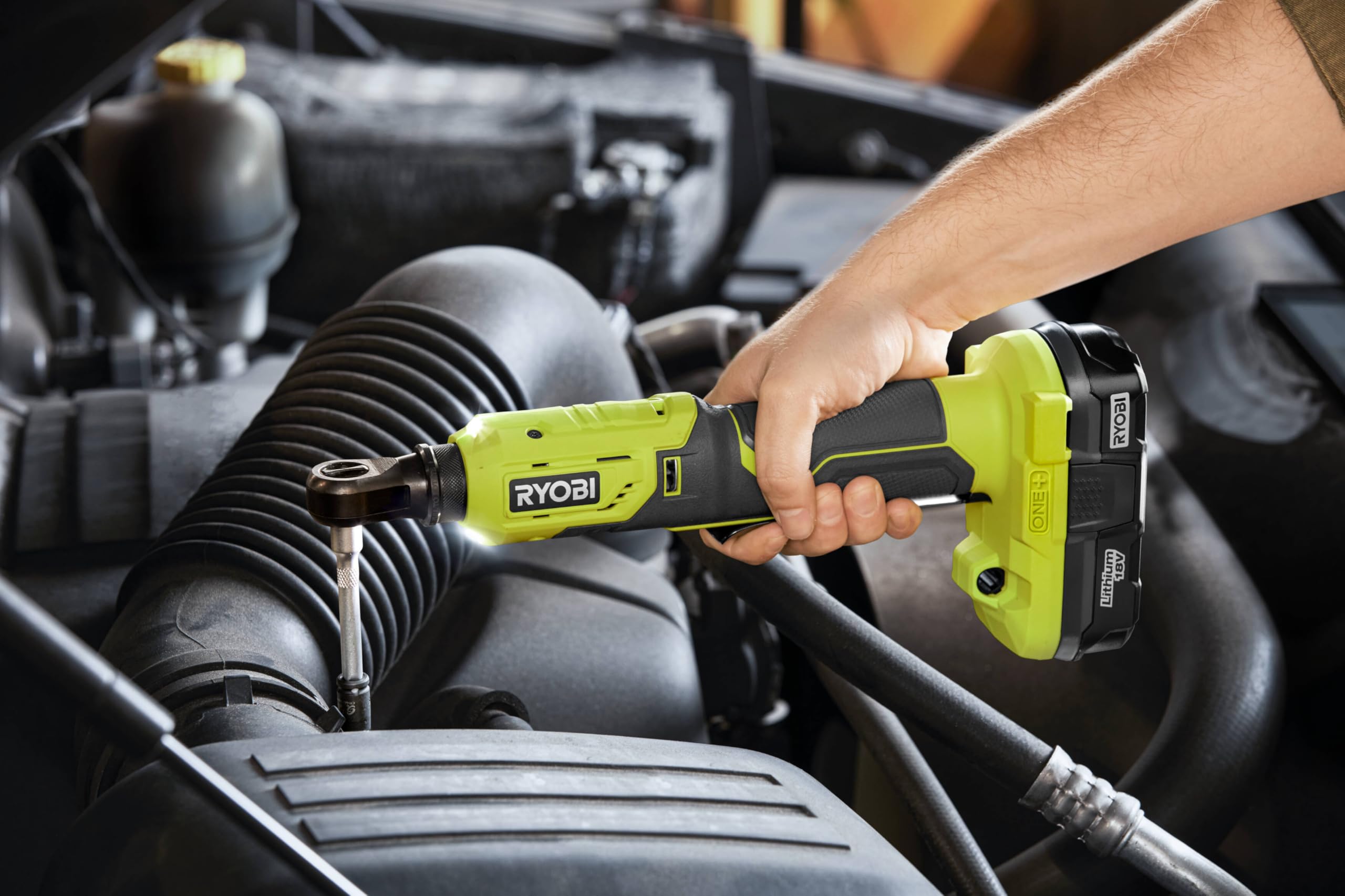 RYOBI 18 V ONE+ 3/8" Akku-Ratschenschlüssel R18RW3-0 (Leerlaufdrehzahl 280 U/min, Max. Drehmoment 60 Nm, ohne Akku und Ladegerät)