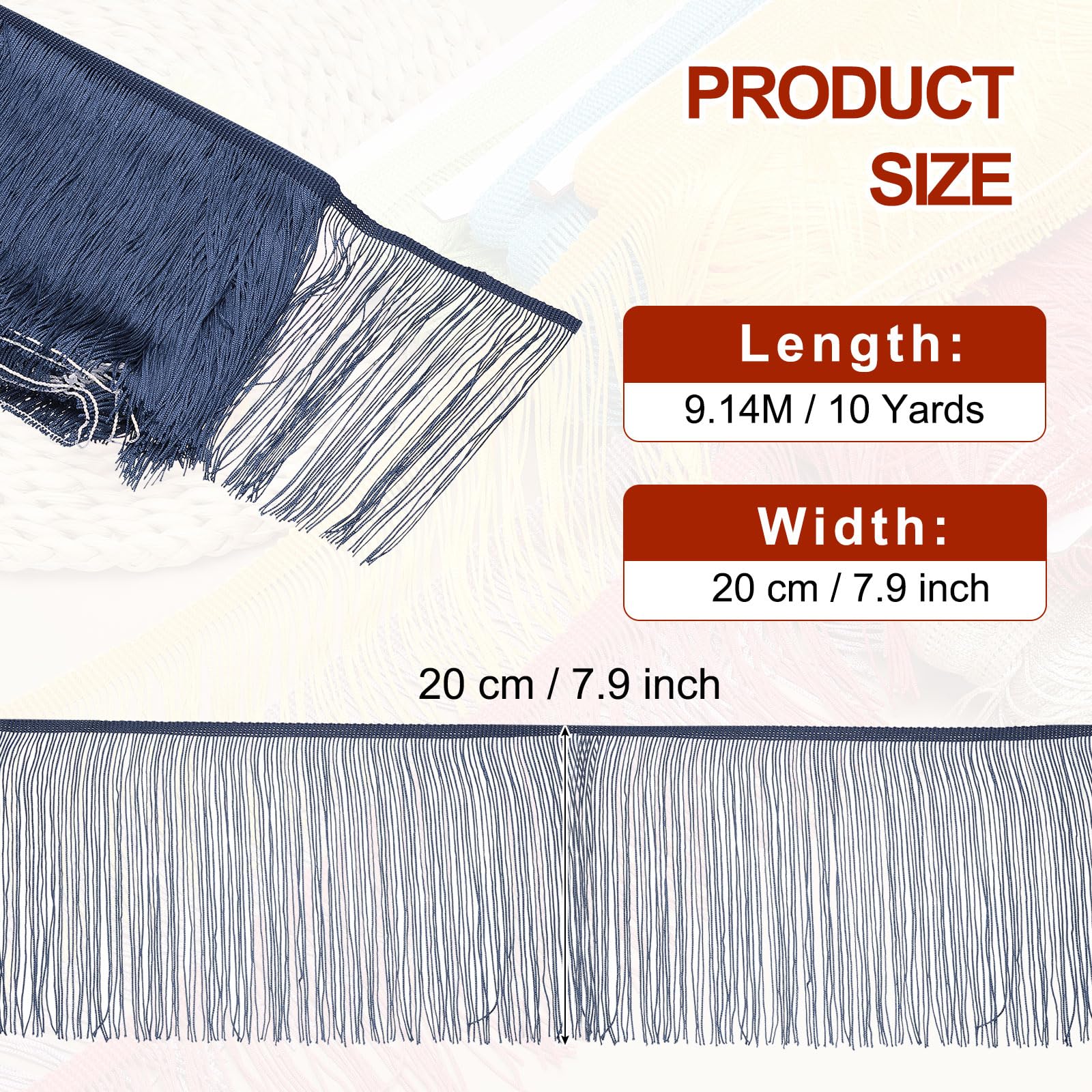 PATIKIL Navy Blue Fringe Trim - Image 2