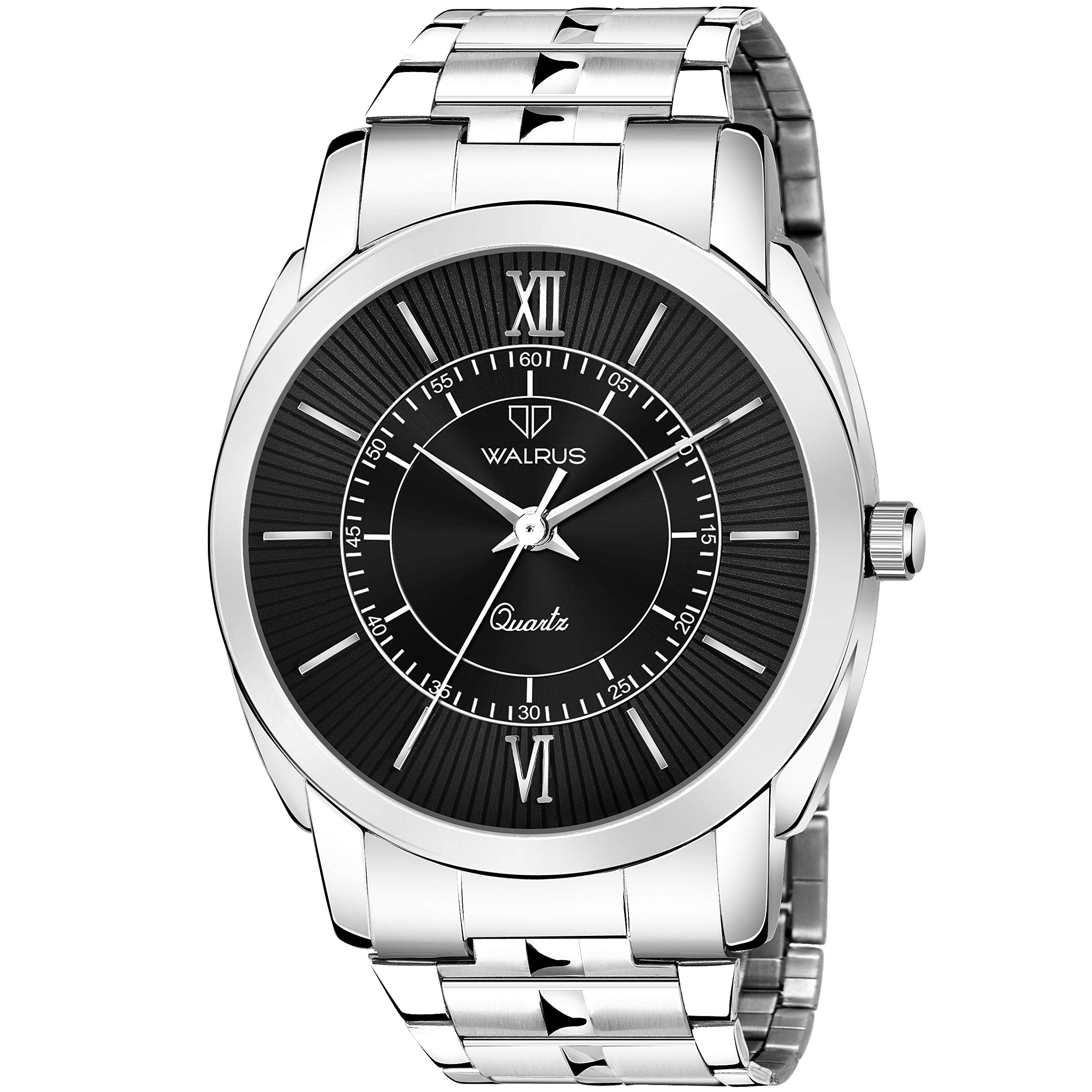 Walrus Black Dial Mens Watch - Stainless Steel Chain, Stylish Analog Design, 44mm - Professional & Casual Use, Old Money Style Mens Wrist Watch for Gift (B08X3DW4G4) Amazon Price History, Amazon Price Tracker