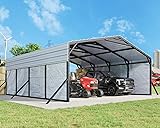 Jocisland 20x20 FT Heavy Duty Metal Carport, All-Weather Car Carport with Waterproof Removable...