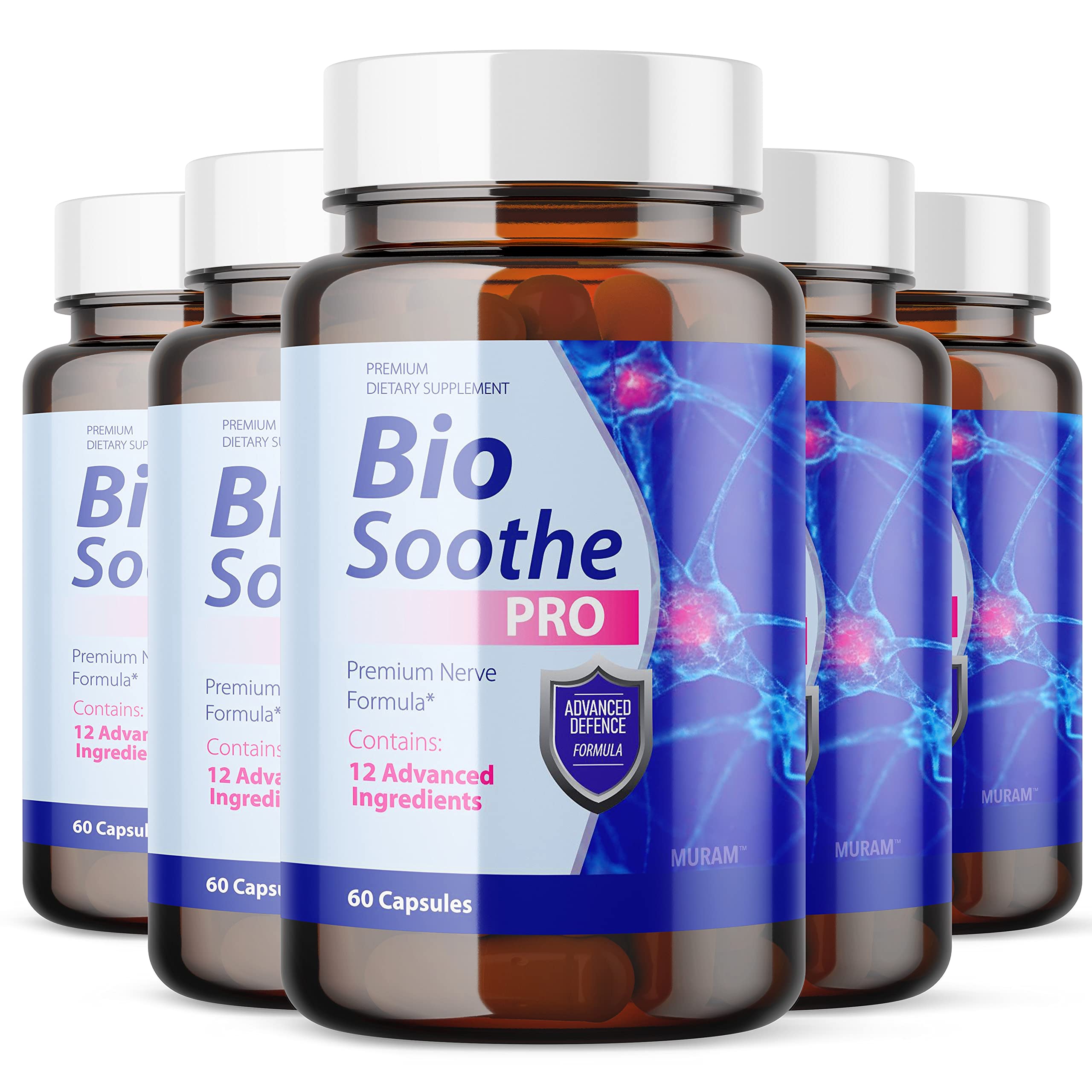 Amazon.com: (5 Pack) Official Bio Soothe Pro, Premium Nerve Formula,  Advanced Defense Cognitive Support Pills, 5 Bottle Package (300 Capsules) :  Health & Household