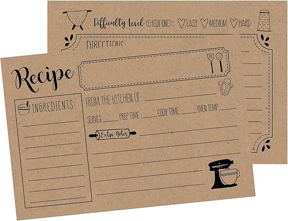 Amazon 50 Kraft Double Sided Recipe Cards 4x6 Wedding Bridal amazon-50-kraft-double-sided-recipe-cards-4x6-wedding-bridal
