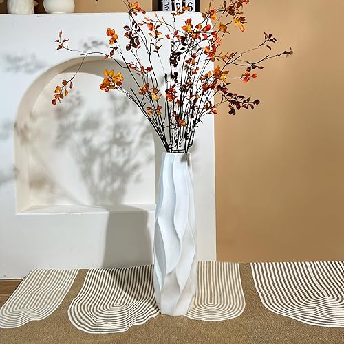 Miniatura 7 de Jarrón de cerámica de piso grande de 24 pulgadas de alto, jarrones altos modernos blancos para oficina, hogar, granja, decoración de sala de estar,