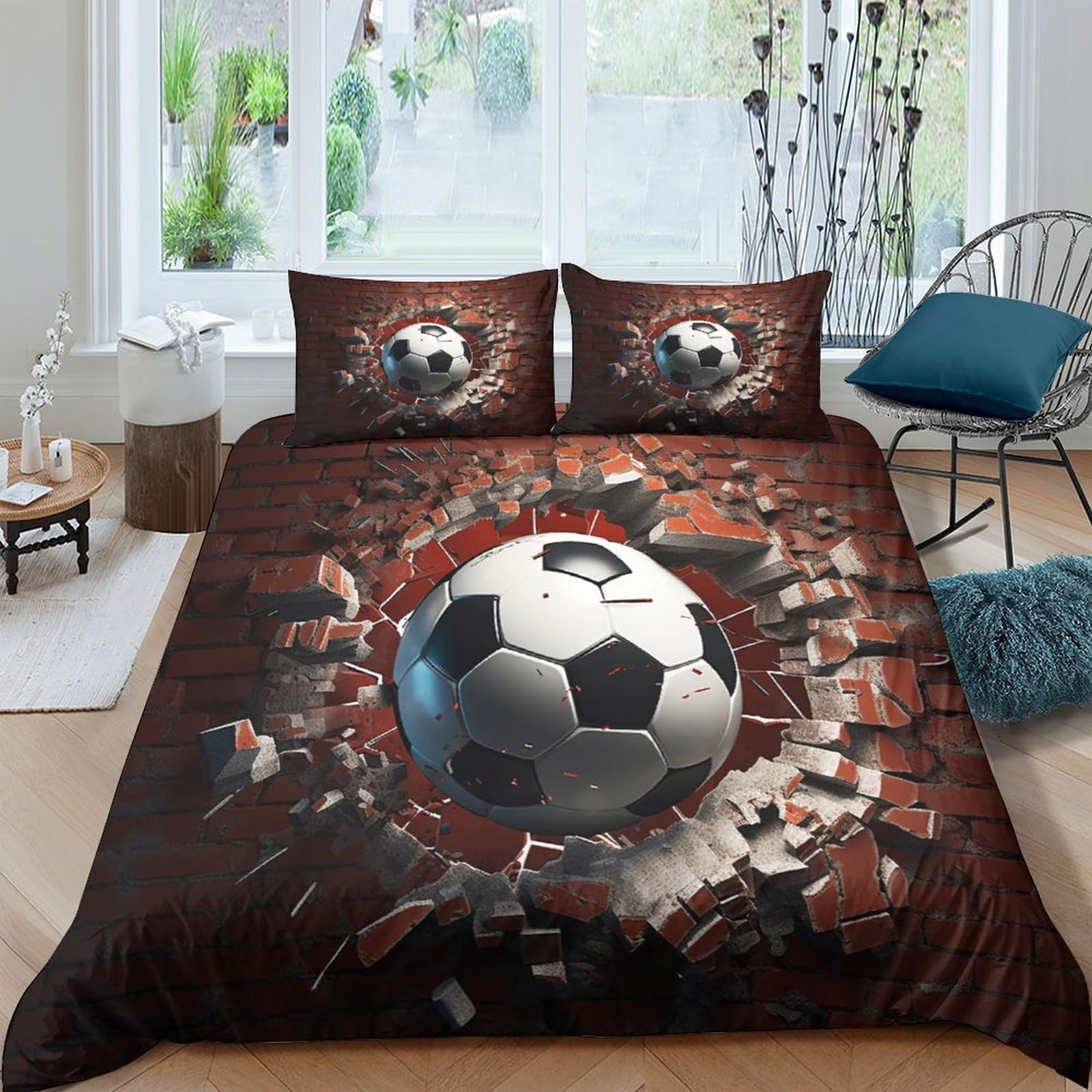 Ctjqhvkz Style-8 3D Printed Soccer Stadium Fitted Sheet Microfiber Soft Breathable Football Splatter Mattress Cover For Bedroom Dorm Decor Single（135X200cm）