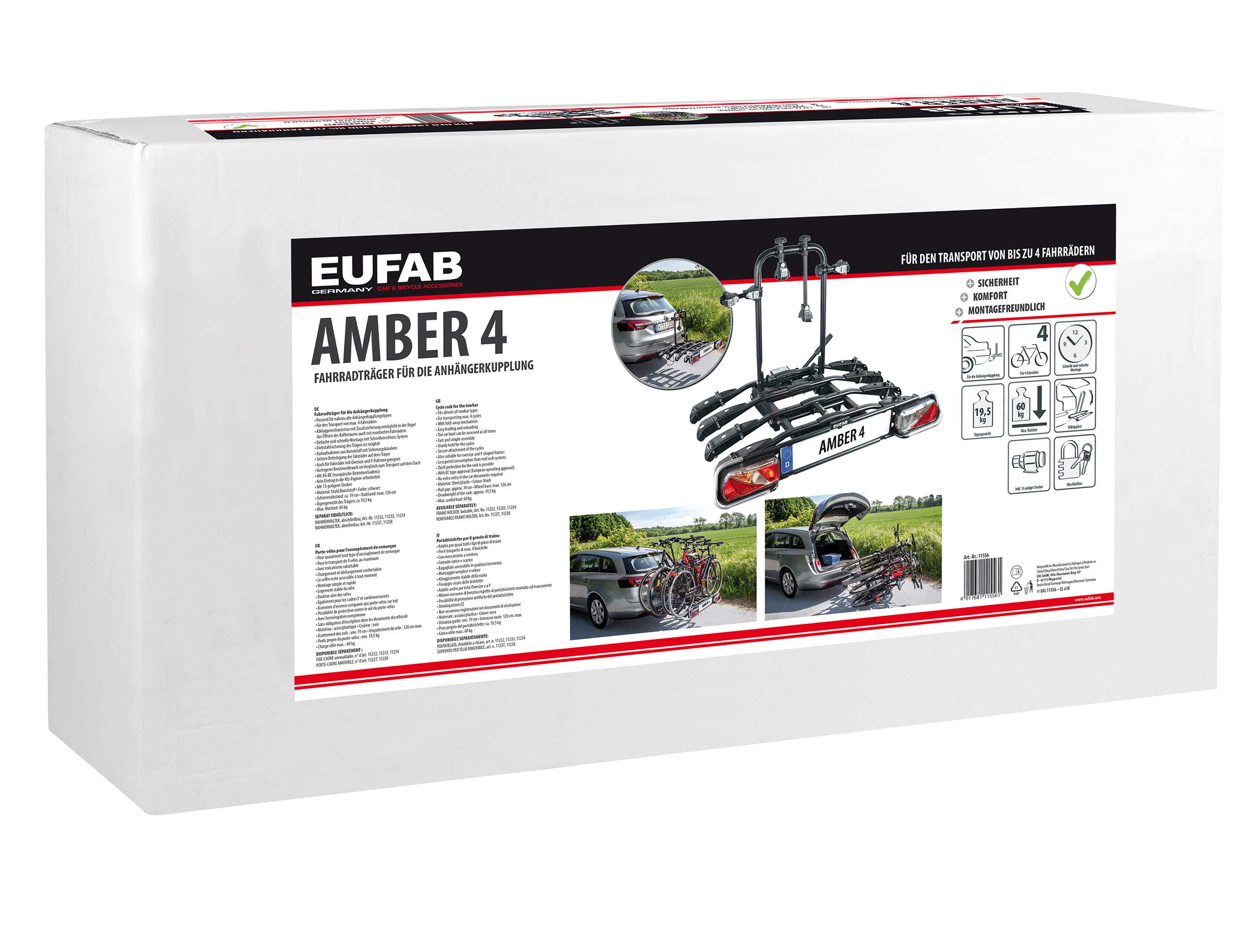 EUFAB 11556 Fahrradträger für die Anhängerkupplung