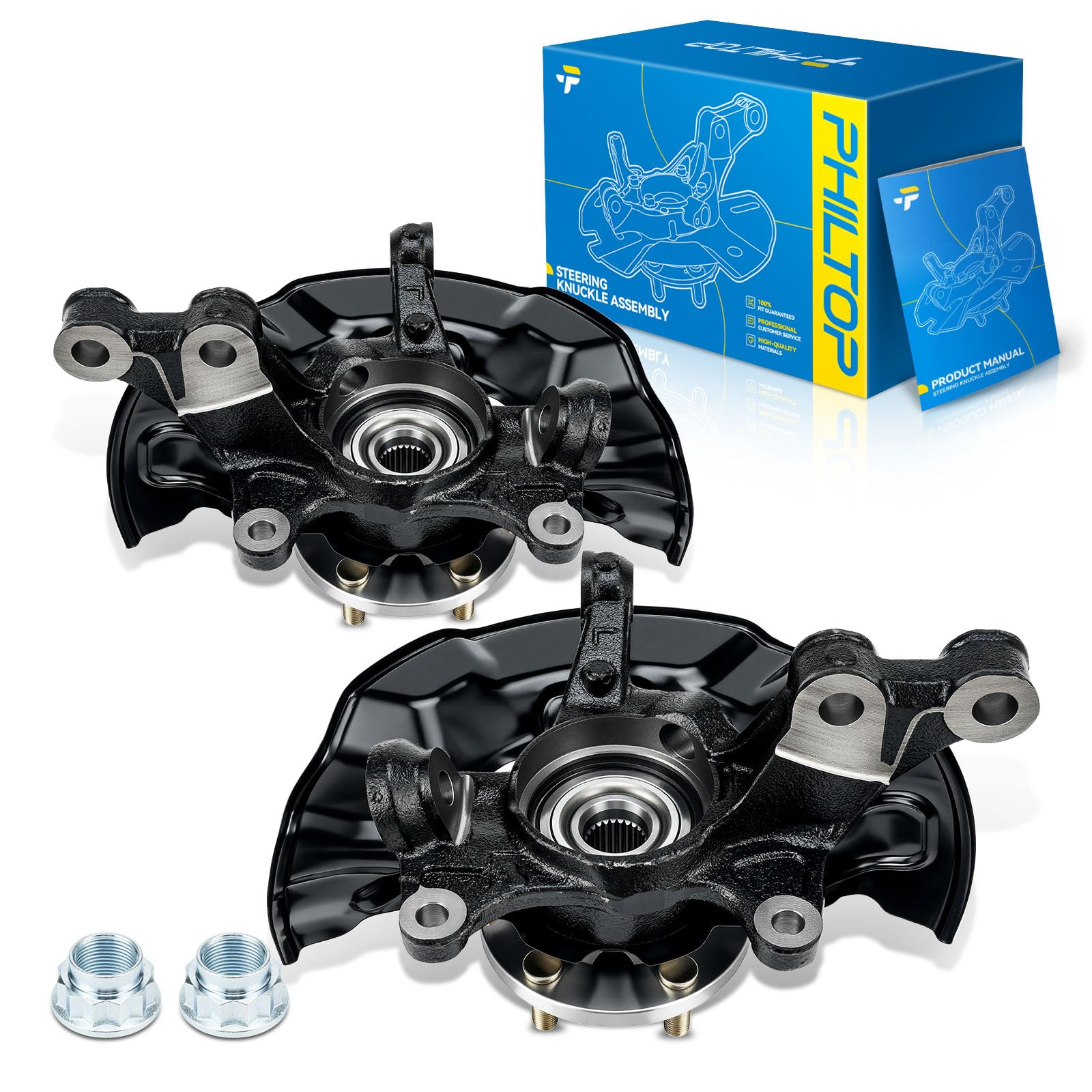 PHILTOP 2 x Front Knuckle Wheel Hub Bearing for Toyota Corolla 2009-2018