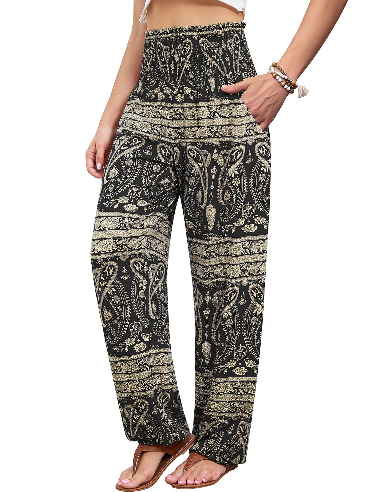 QIANXIZHAN Women's Harem Pants, Joggers Sweatpants Lounge Yoga Boho Clothes with Pockets