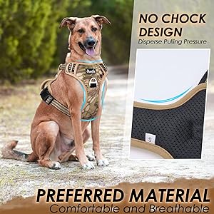 SlowTon No Pull Dog Harness, Heavy Duty No Choke Pet Harness with 2 Leash Clips and Easy Control Vertical Handle, Adjustable Soft Padded Dog Vest for Small, Medium and Large Dogs(Yellow Camo,X-Large)