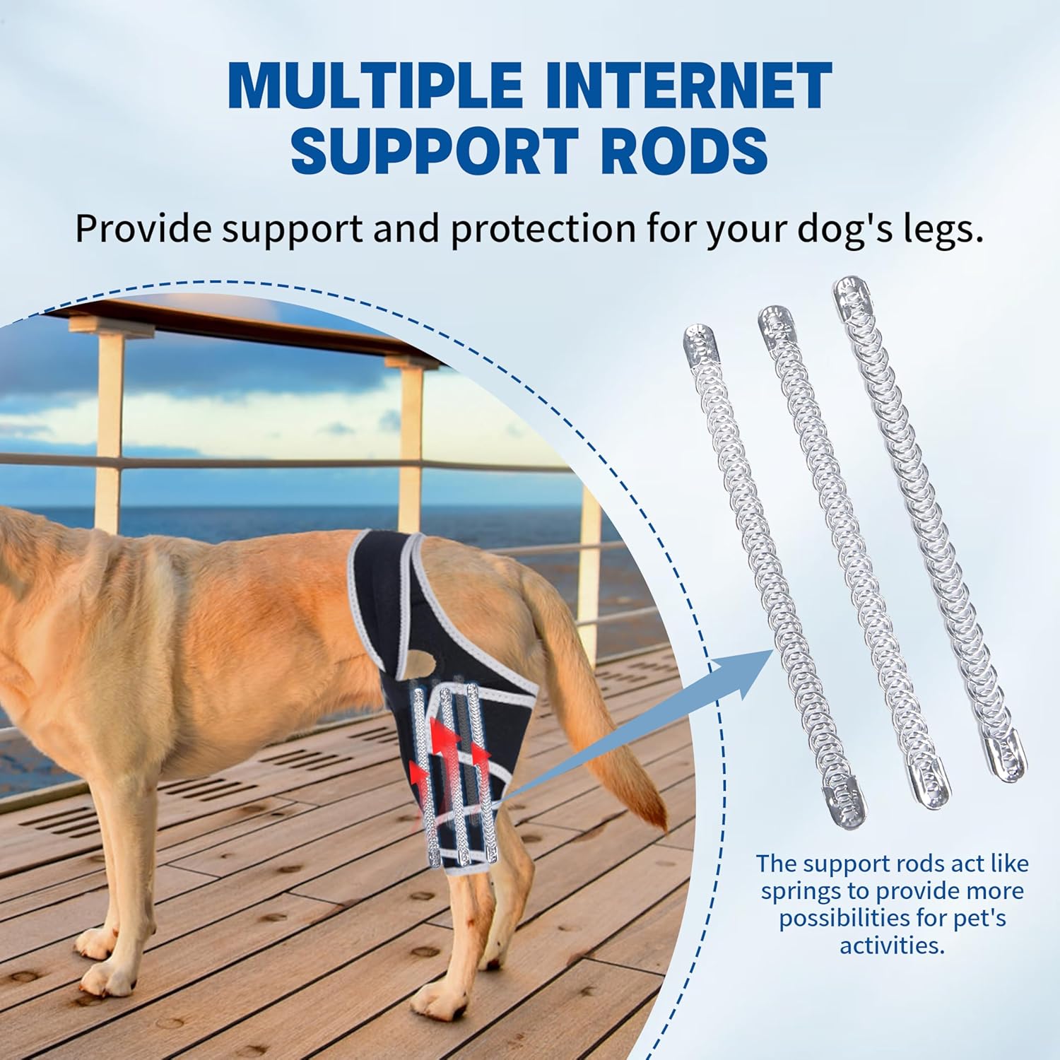 Dog Knee Brace for Torn Acl Hind Leg - Protect Dog's Joints,Adjustable Front Back Leg Support Bracket for Warmth and Support, Four Leg Universal Dog Knee Brace, (L)