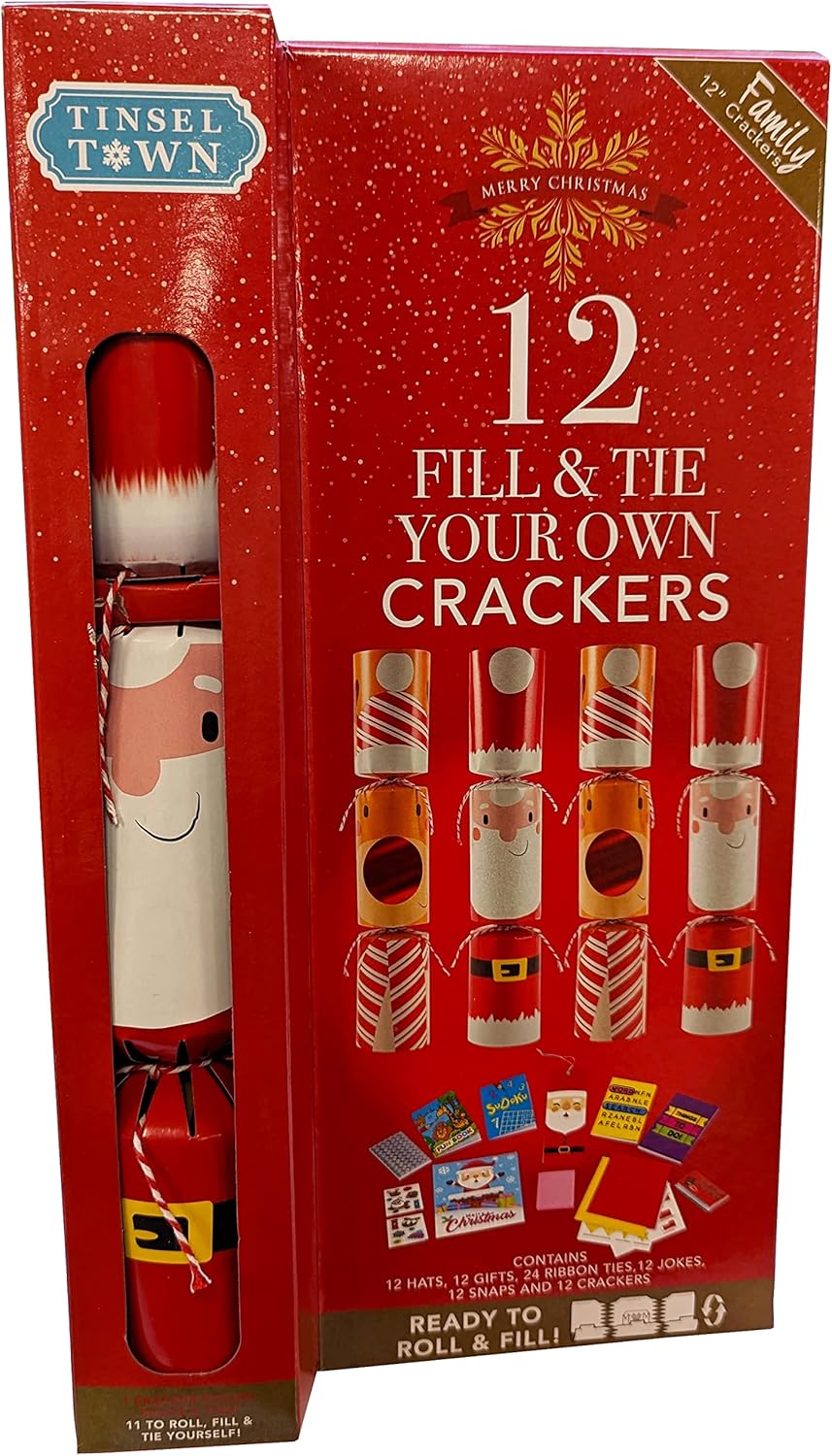 Quickdraw Make Your Own Christmas Crackers Kit Pack of 12 Fill & Tie