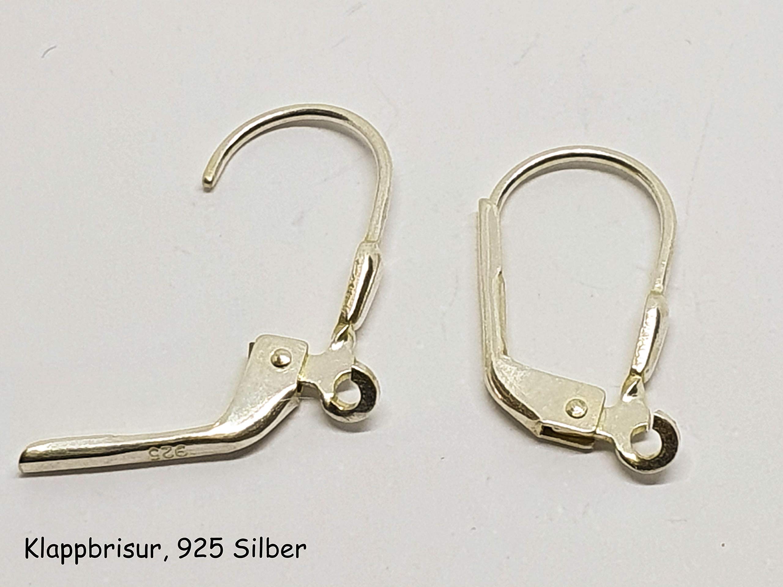 IohanaSchmuck Ohrschmuck Handmade 925 Silber Ohrringe, Ohrclips mit hochwertigen Kristalle Swar Herz Cyclamen Opal, eigene Herstellung