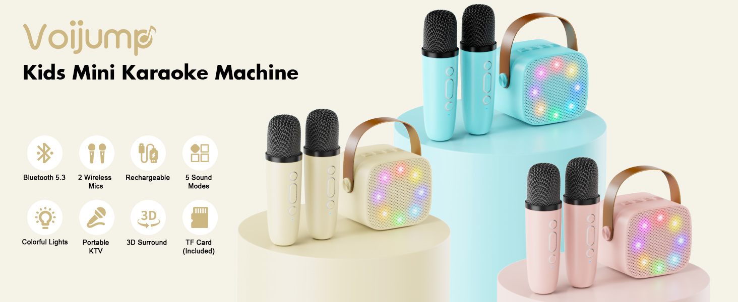 Ankuka Draadloze karaoke-microfoon, Bluetooth 4-in-1, draagbaar
