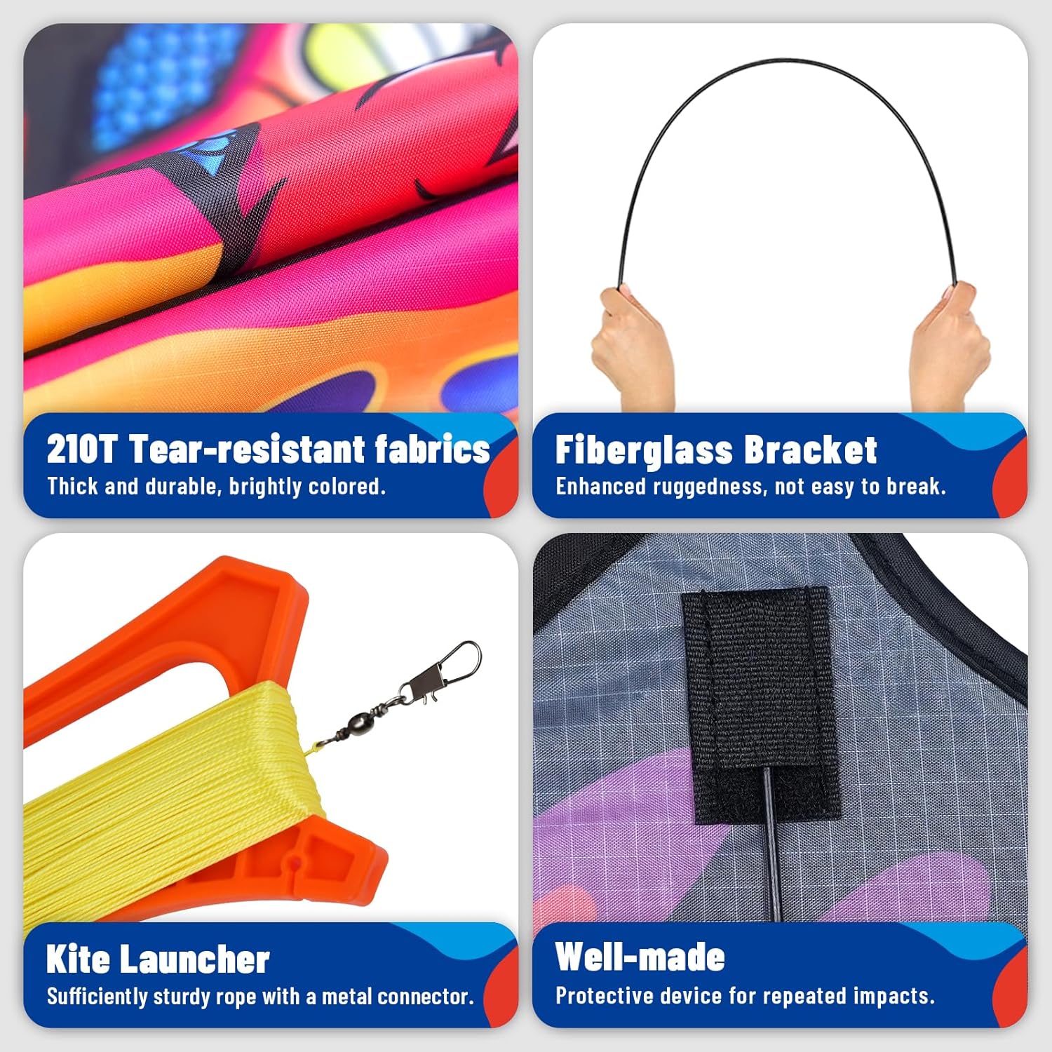 SGftre Complete Kite with Handle, Line & Accessories,Easy to Fly for Kids & Adults, Perfect for Beach, Park, Family Outdoor Activities