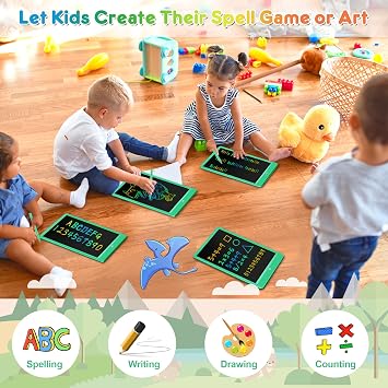 FLUESTON LCD Writing Tablet, Doodle Board Gifts for 3-8 Year Old Girls Boys, 10 Inch Colorful Electronic Board Drawing Pad for Toddlers, Christmas Birthday Gifts for Kids,Erase Lock Writing Board