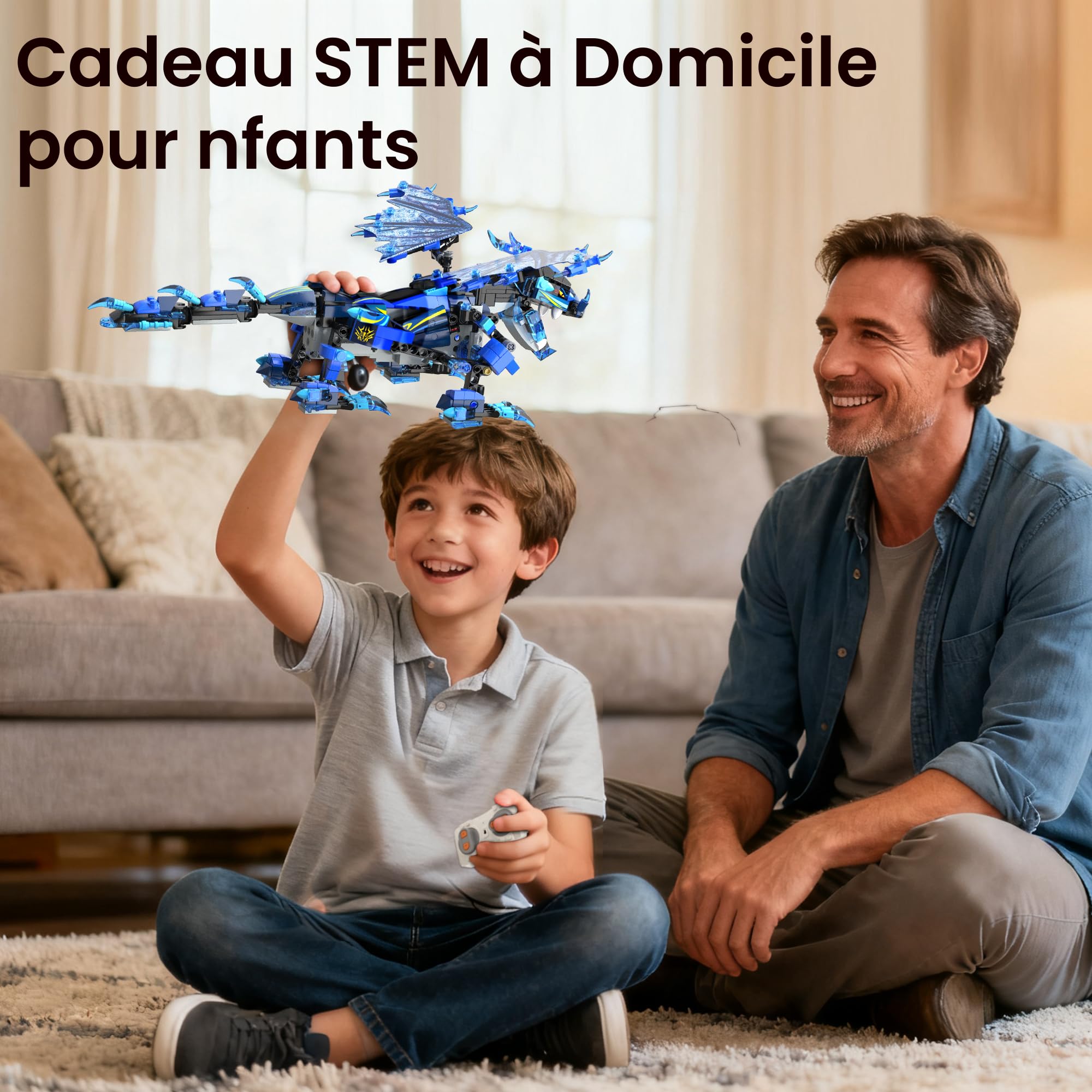 Sillbird Dragon Robot Jouets de Construction avec Télécommande STEM pour Garçons 8-14 Ans 3 en 1 590 Pièces