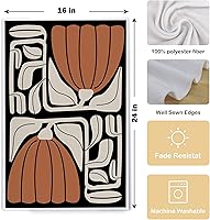 Vista 5 de Black and White Floral Kitchen Towels, Retro 70s Groovy Hand Towels for Bathroom Decor, Modern Minimalist Botanical Dish Tea Towels for Kitchen