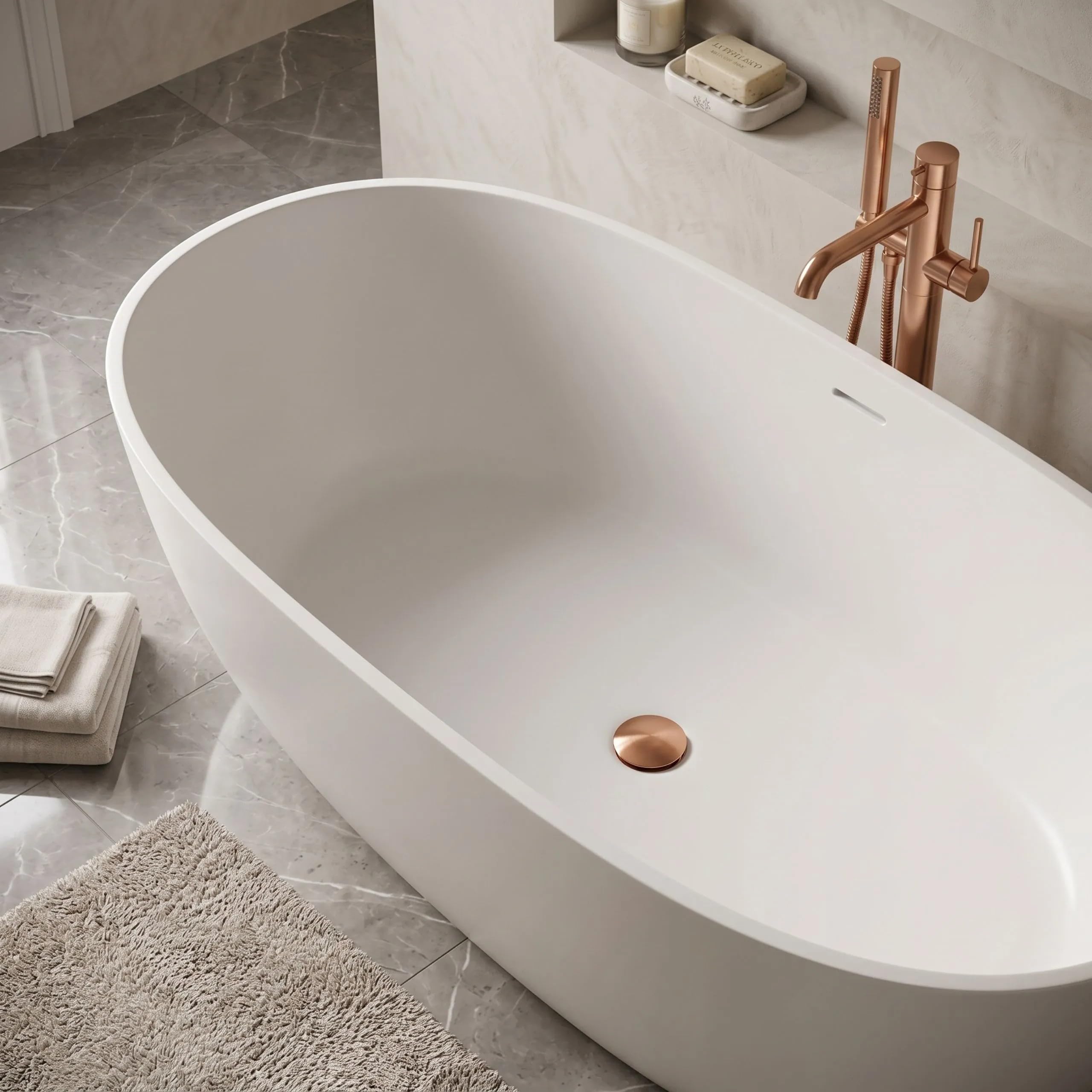 Rea - Bañera Tapón Klik-Klak - Latón - Cobre Cepillado - 7x7x6 cm