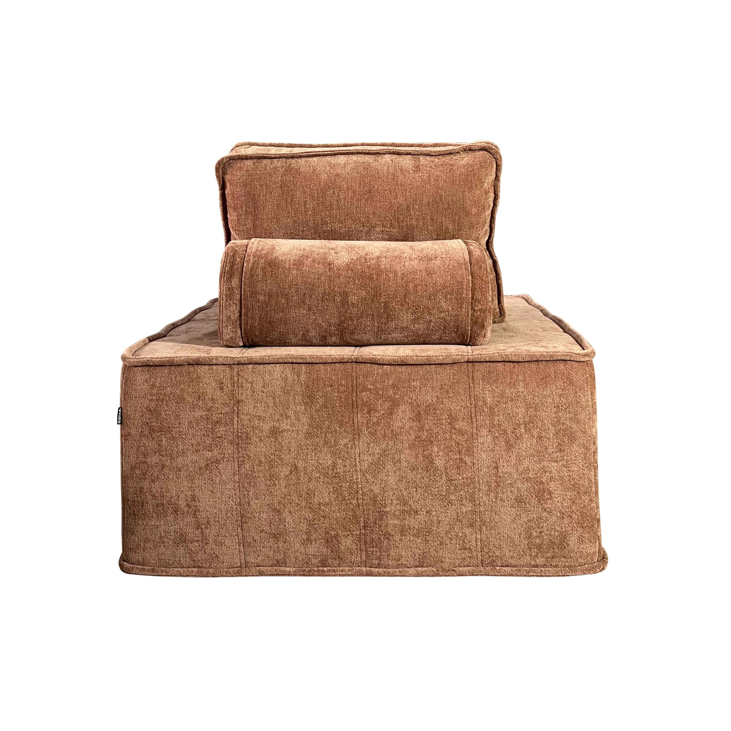 Oviala Tiby Modulares Sofa, 3-Sitzer, Stoff mit Kissen, Terrakotta, L 255 cm