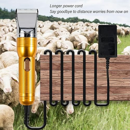Miniatura 5 de Tijeras eléctricas para ovejas, tijeras eléctricas para mascotas, kit de aseo profesional para cortar pelo de animales, cortadora profesional de