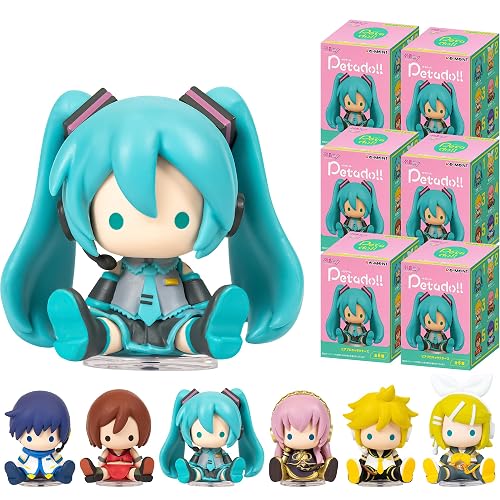 Hamee RE-Ment Hatsune Miku Blind Box Figure for Birthday Gift, Party Favor, Collectible Toy (Hatsune Miku petadoll - Piapro Characters) – 6 Pc. (Full Set) - Hatsune Miku Petadoll - 1 Full Set (All 6 Designs)