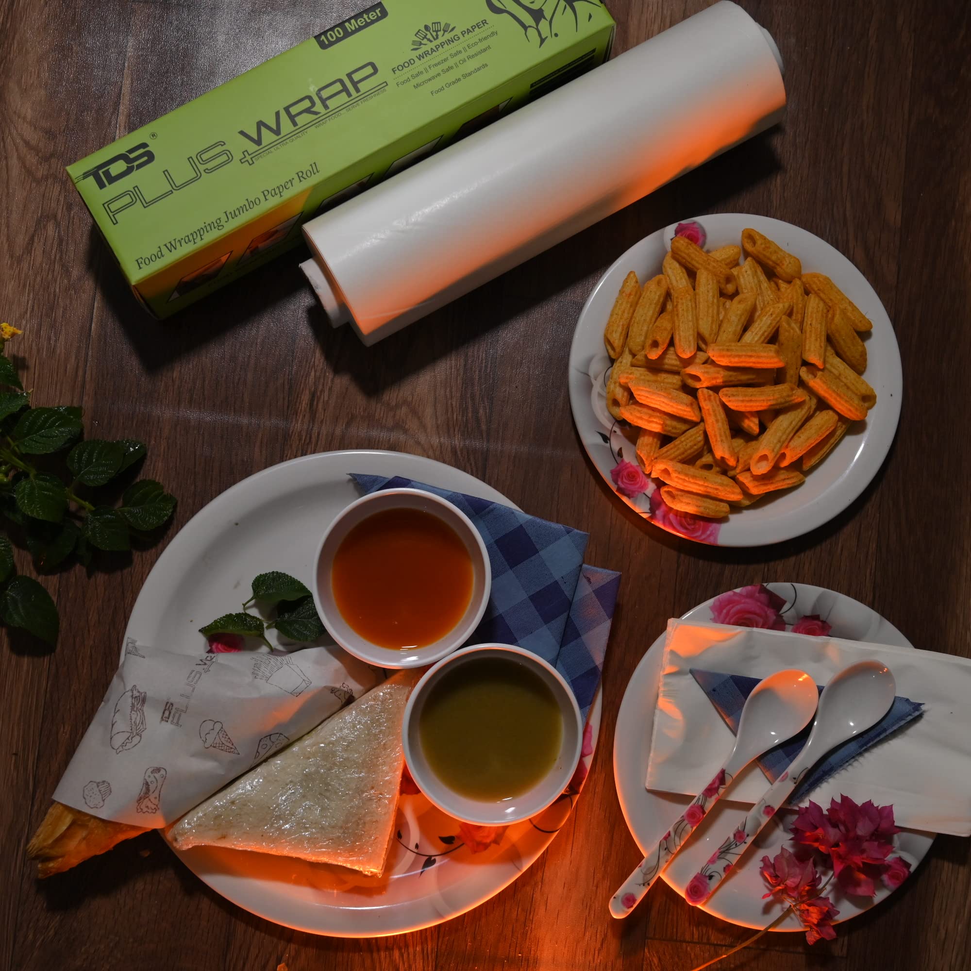 TDS Plus WRAP 1kg Wrapping Paper/Butter Paper, Oil Proof/Sandwich Wrap Paper/Food Wrapping Size, Oil Absorbing Sheets Cooking Butter Paper (Off White) 1