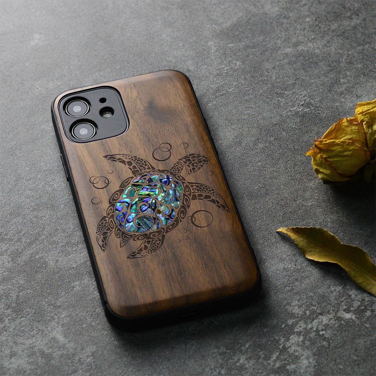 Amazon.com: Carveit Designer Wooden Protective Case for iPhone 12 Mini  Magnetic Cover [Wood Engraving & Shell Inlay] Wood Phone Case Compatible  with 12 Mini MagSafe 5.4 Inch (Sea Turtle-Walnut) : Cell Phones