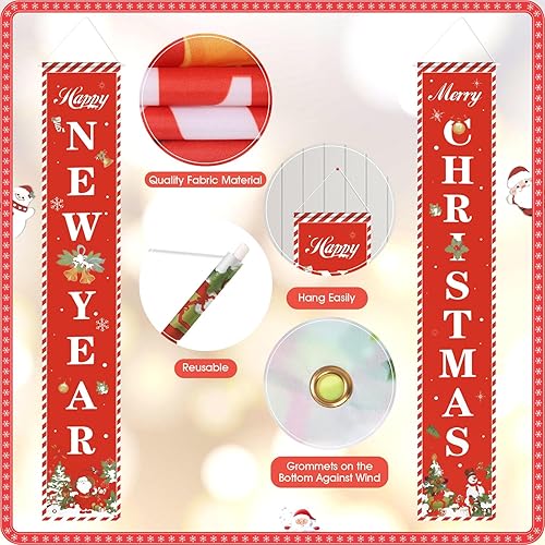 Miniatura 3 de Letrero de Feliz Navidad con calcomanías para ventana, decoración de puerta de porche frontal de Sublaga Navidad, decoración de Navidad al aire