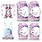 SULIFEEL Rainbow Unicorn Knee Pads for Kids Knee Elbow Pads Wrist Guards with Drawstring Bag Adjustable Protective Gear Set for Girls Roller Skating Bike Cycling Skateboard Scooter Purple Small