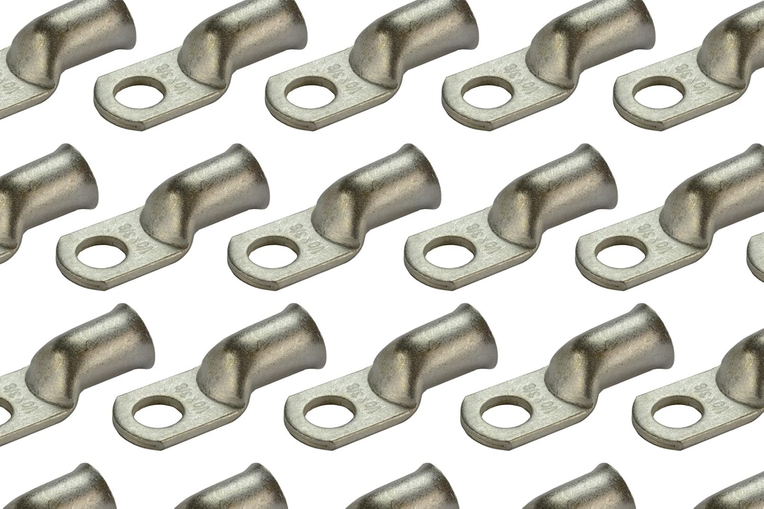 TEMCO 25 Pack Tinned Copper Welding Battery Cable Ends, Lugs Terminal 1/0 AWG 3/8" Hole - Marine Grade (6 AWG to 1/0 AWG Options Available)