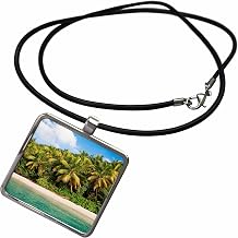 3dRose Danita Delimont - Islands - Cinnamon Bay, St. Johns, US Virgin Islands - Necklace With Rectangle Pendant (ncl_226607)