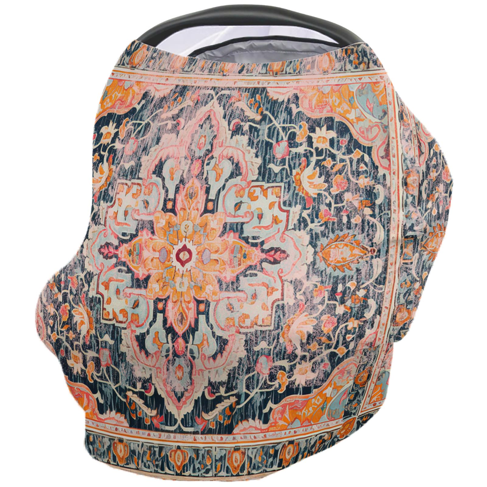 Nursing Cover for Breastfeeding Scarf, Retro Flower Textured Baby Car Covers Super Soft Multi Use for Canopy Shopping Cart Cover Blanket Stroller Cover
