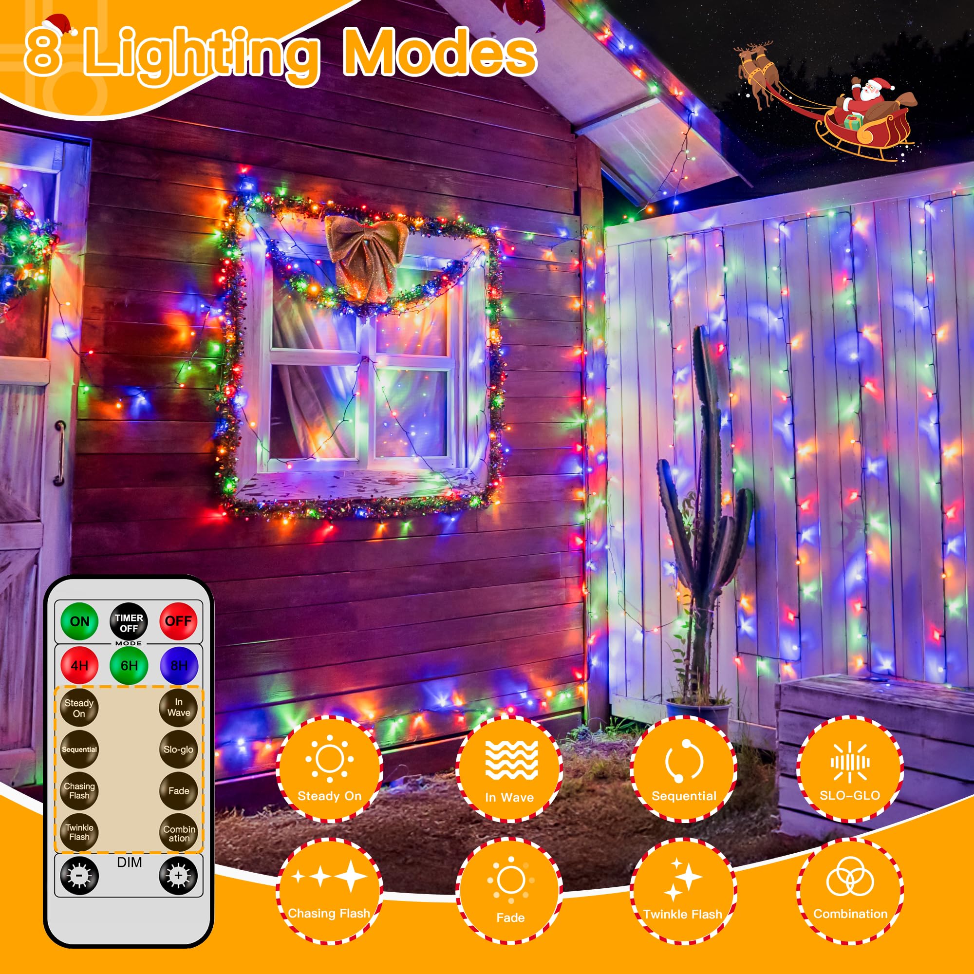 Hopexy Fairy Lights Outdoor, 20m 200 LEDs Waterproof Fairy Lights Plug in - Image 4