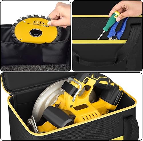 Miniatura 4 de Bolsa de herramientas universal para DEWALT 20V MAX 7-1/4 pulgadas DCS573/DCS570B, para Skil 5080-01 13-Amp 7-1/4" hoja de sierra circular y batería