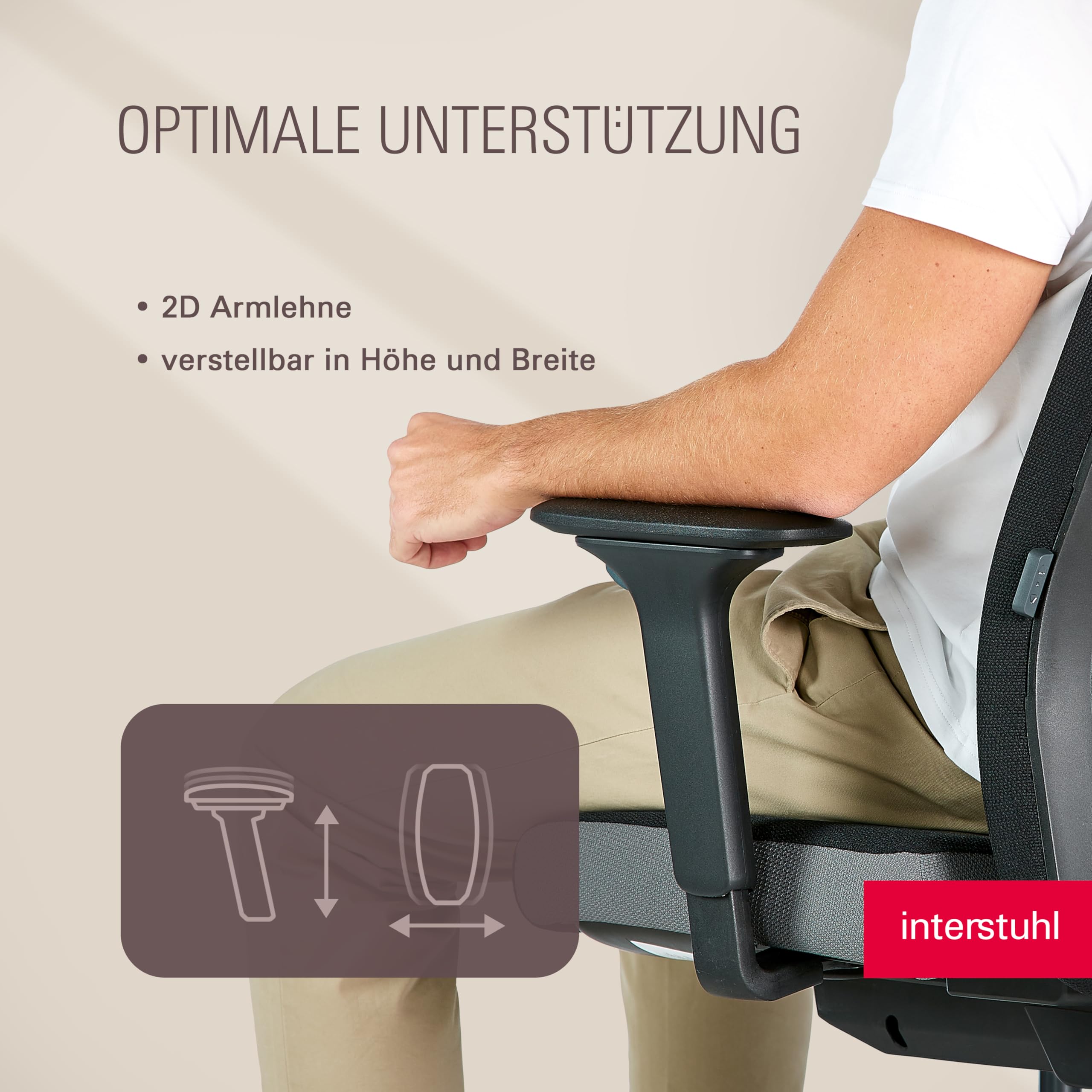 Interstuhl Style Soft+ Ergonomischer Bürostuhl mit hoher Rückenlehne – Schreibtischstuhl für große Personen, Belastbar bis 150kg, 10 J. Garantie, Made in Germany, schwarz