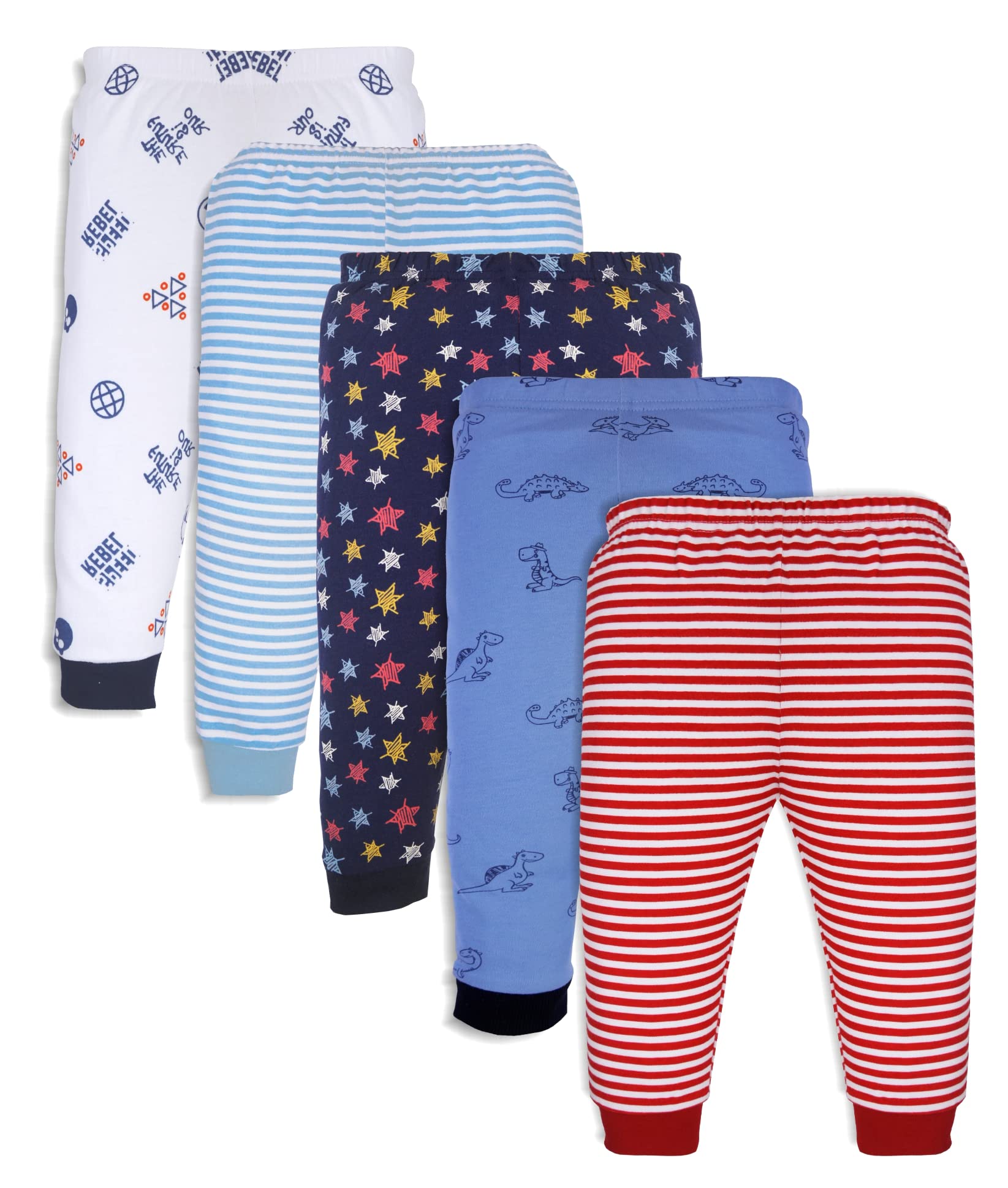 minicult Cotton Pajama Pants with All Over Print for Boys and Girls (Multicolor Designs)(Pack of 5) discount deal