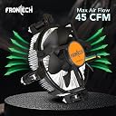 FRONTECH 775/1155 CPU Cooling Fan with Universal Socket & Heat Sink for Better Air Circulation, Super Silent, De-Vibrating, HS Sunflower Design, (CPF-0002, Black) gallery image