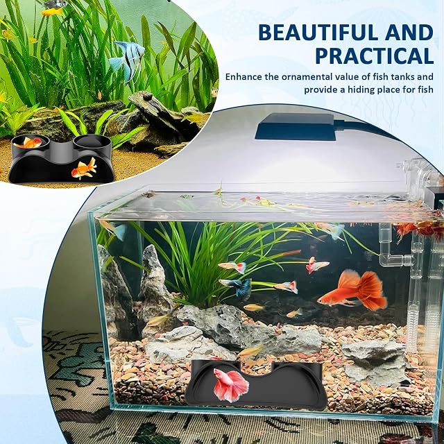 Foto 5 de 7 de BAODBF Túnel de pesca con 2 entradas, 2 túneles subterráneos para acuarios, 17,6 × 8,9 × 5,6 cm