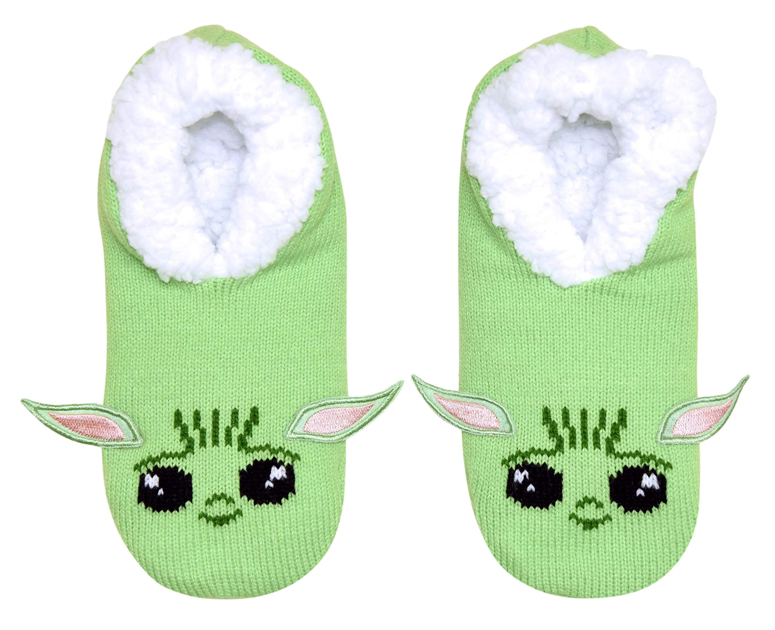 STAR WARS Baby Yoda Full Character Cosplay Juniors/Womens Slipper Socks with Embroidered Ears