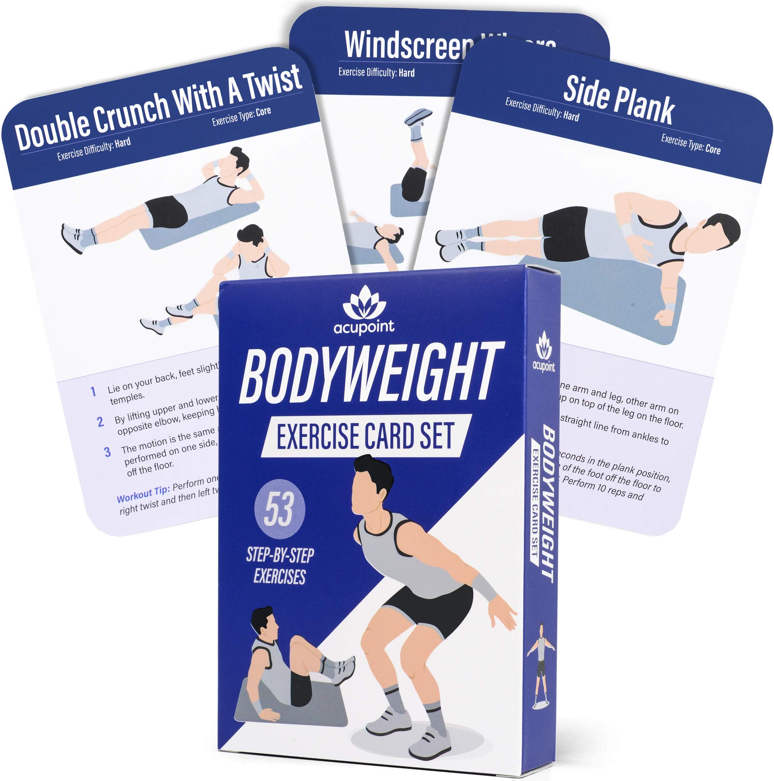 Acupoint Workout Cards & Exercise Cards โ Bodyweight Fitness Card Deck โ Great Bodyweight Exercises Flash Cards Guide For Fitness at Home & Gym โ Personal Training Work Out Programs for Women & Men