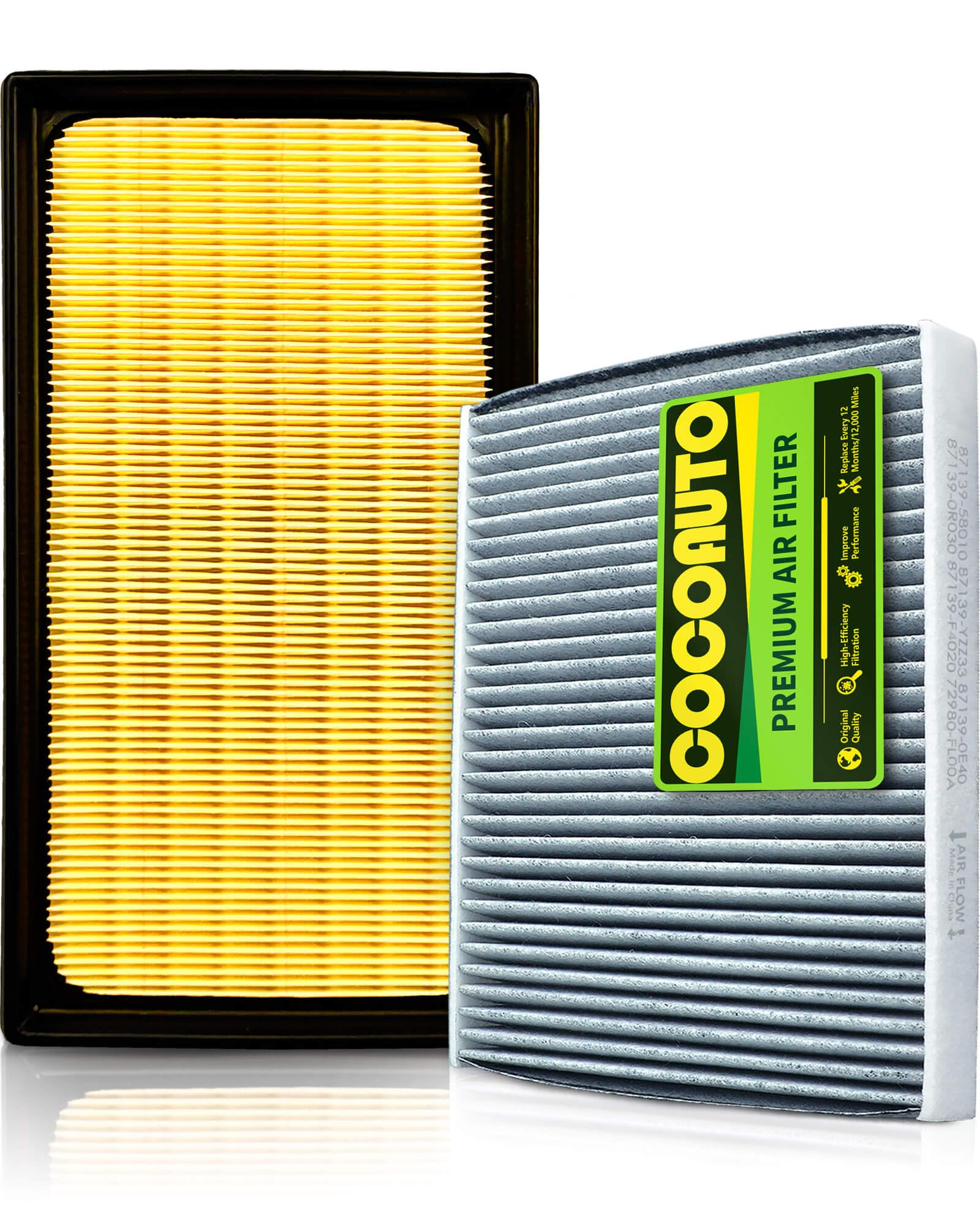 Photo 1 of COCOAUTO Engine & Cabin Air Filter Kit for Lexus RX350h Hybrid (2023-2026), NX350h (2022-26), ES300h (2019-25), NX450h+ RX450h+ PHEV (2024-26), Replaces17801F0020, 1780177050, 8713958010